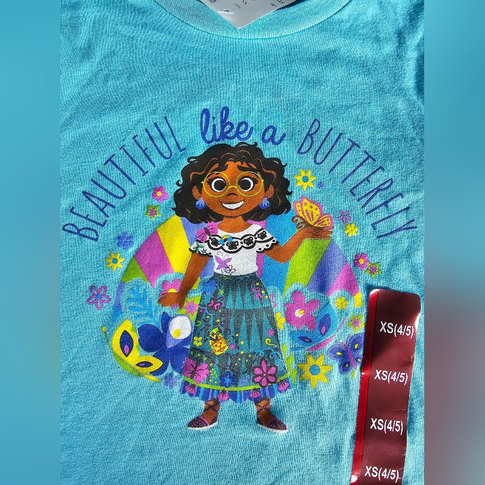 NWT Disney Encanto Girls' Mirabel Kids T-Shirt Turquoise XS (4/5) - Picture 2 of 6
